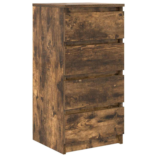 skænk 37,5x35x76 cm konstrueret træ røget egetræsfarve