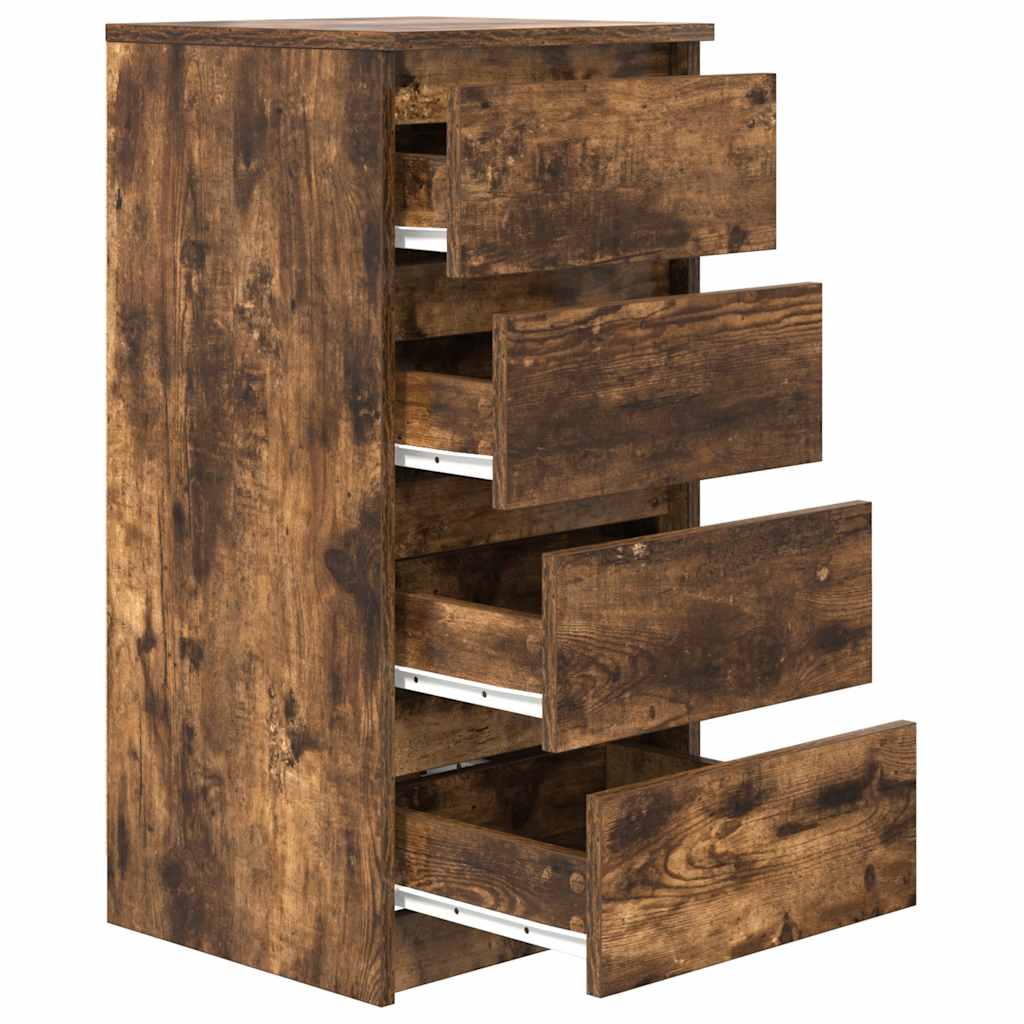 skænk 37,5x35x76 cm konstrueret træ røget egetræsfarve