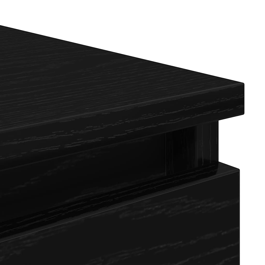 skænk med skuffer 37,5x35x99 cm konstrueret træ sort egetræ