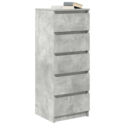 skænk med skuffer 37,5x35x99 cm konstrueret træ betongrå