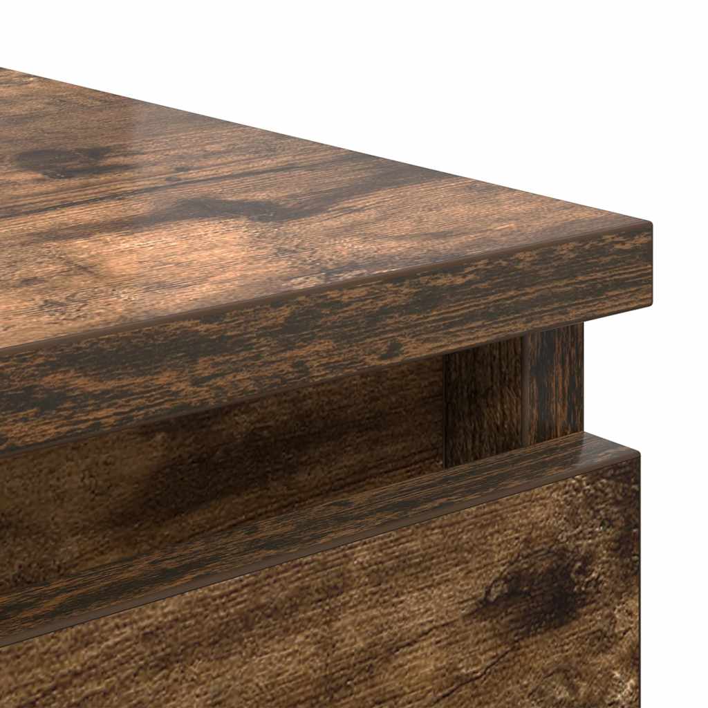 skænk med skuffer 37,5x35x99 cm konstrueret træ røget egetræ