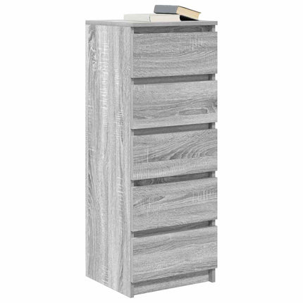 skænk med skuffer 37,5x35x99 cm konstrueret træ grå sonoma-eg