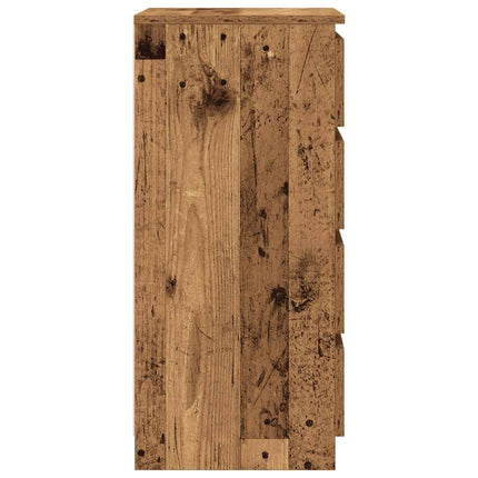 skænk med skuffer 37,5x35x99 cm konstrueret træ antikt træ