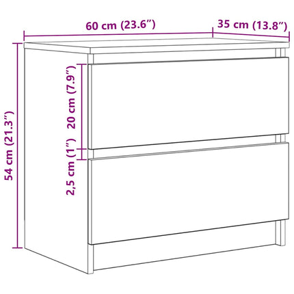 tv-bord 60x35x54 cm konstrueret træ hvid