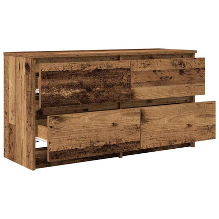 tv-bord 100x35x54 cm konstrueret træ antikt trælook