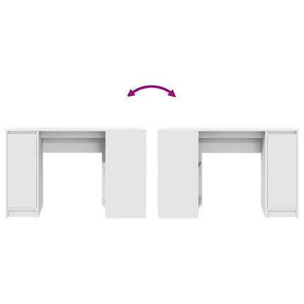 skrivebord 120x42x76 cm konstrueret træ hvid