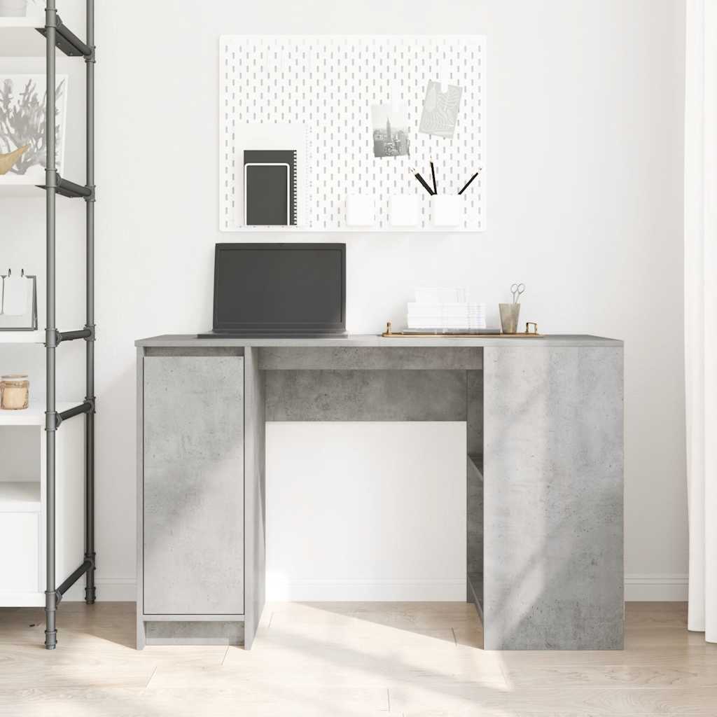 skrivebord 120x42x76 cm konstrueret træ betongrå