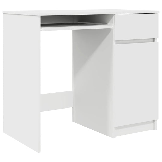 skrivebord 86x49x76 cm konstrueret træ hvid