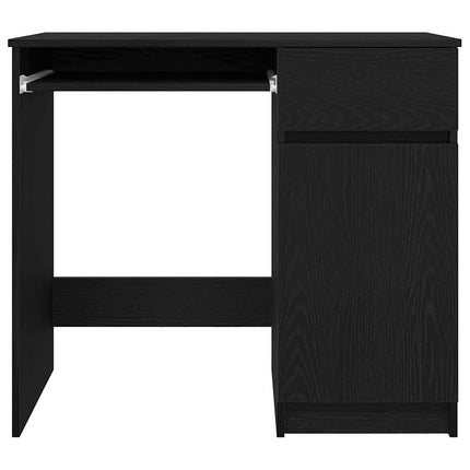 skrivebord 86x49x76 cm konstrueret træ sort-eg