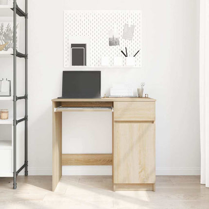 skrivebord 86x49x76 cm konstrueret træ sonoma-eg