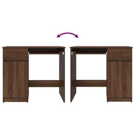 skrivebord 86x49x76 cm konstrueret træ brun egetræsfarve