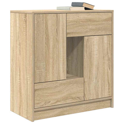 skænk med skuffer og låger 70,5x34x74,5 cm sonoma-eg