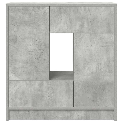skænk med skuffer og låger 70,5x34x74,5 cm betongrå