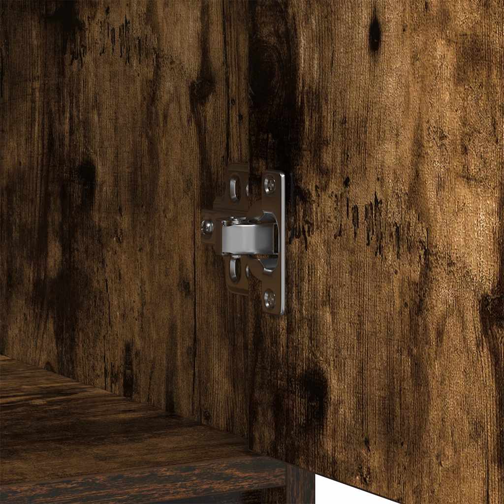 skænk med skuffer og låger 70,5x34x74,5 cm røget egetræ