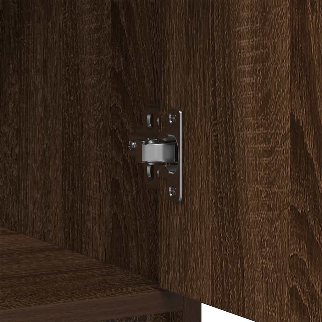 skænk med skuffer og låger 70,5x34x74,5 cm brun egetræ