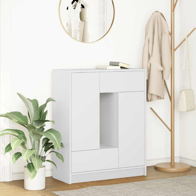 skænk med skuffer og låger 73x31x90 cm hvid