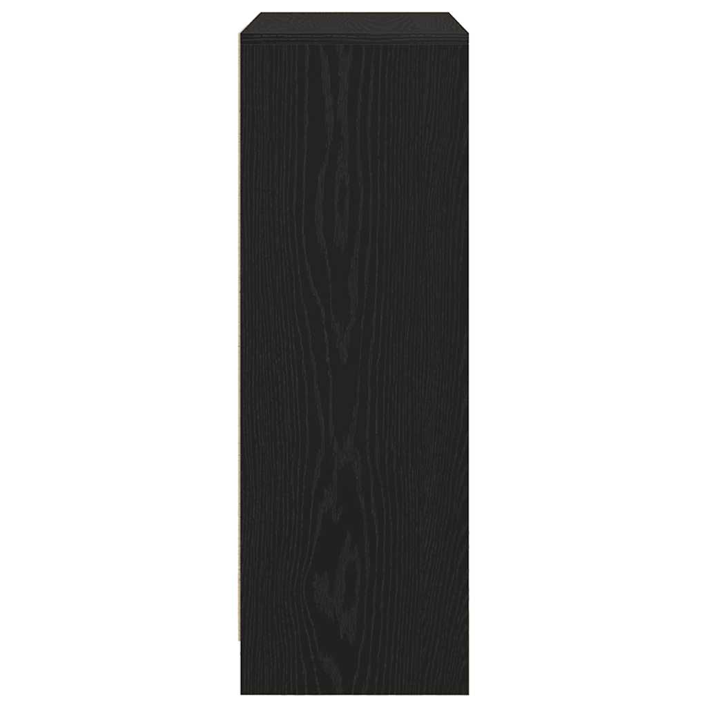 skænk med skuffer og låger 73x31x90 cm sort egetræ