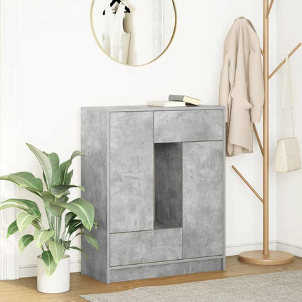 skænk med skuffer og låger 73x31x90 cm betongrå