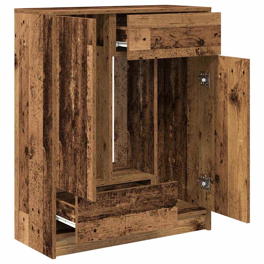 skænk med skuffer og låger 73x31x90 cm antikt træ