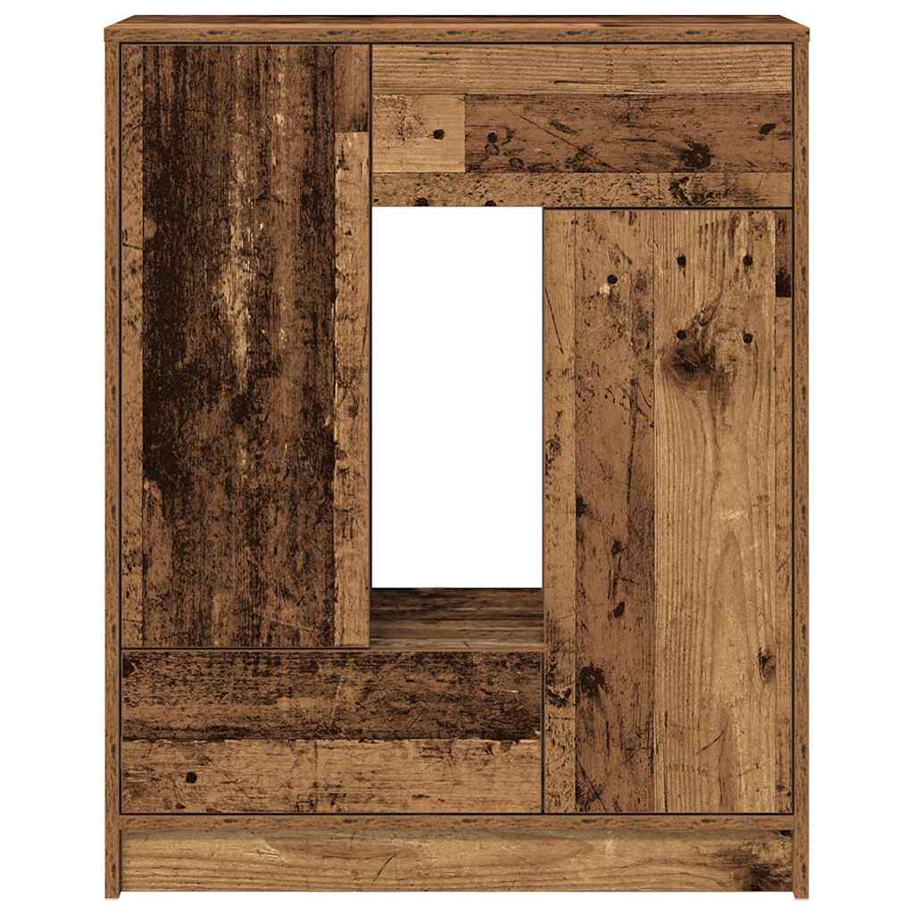 skænk med skuffer og låger 73x31x90 cm antikt træ