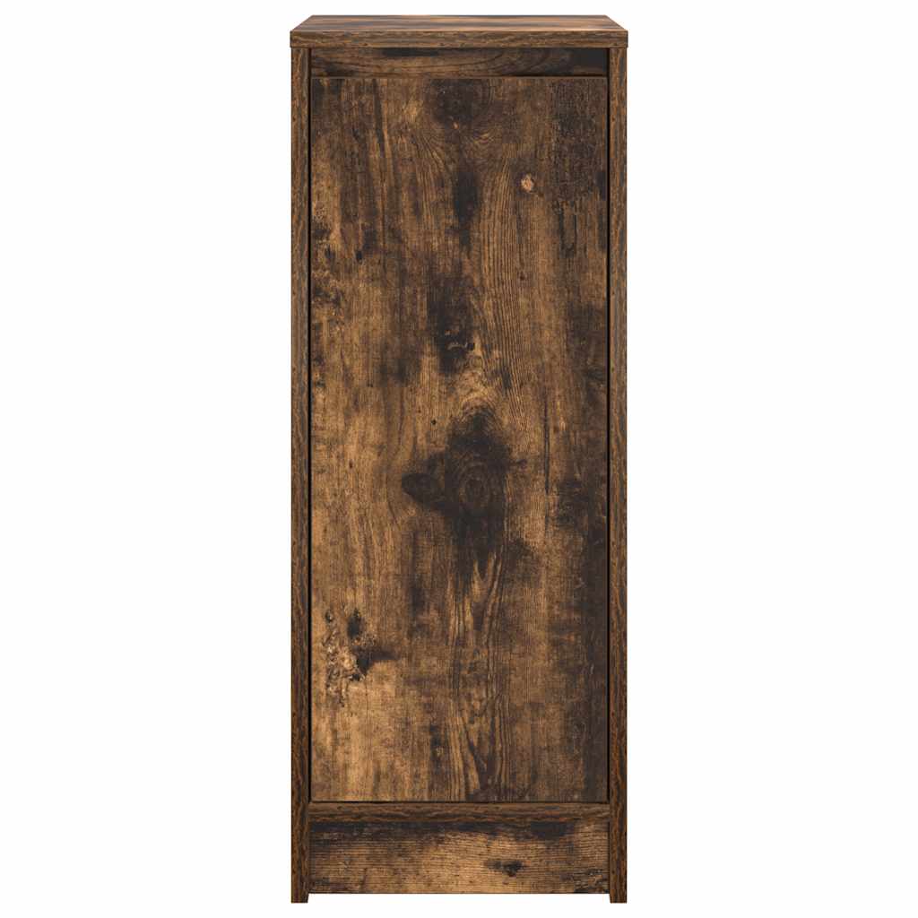 skoskab 29,5x34x76 cm konstrueret træ røget egetræsfarve