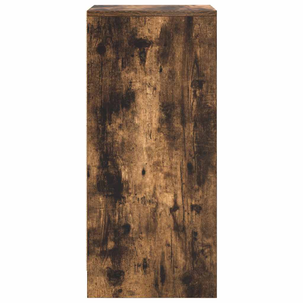 skoskab 29,5x34x76 cm konstrueret træ røget egetræsfarve