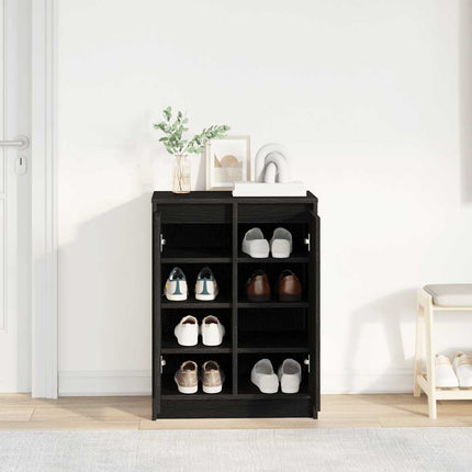 skoreol 57x34x76 cm konstrueret træ sort egetræsfarve