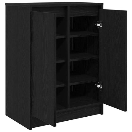 skoreol 57x34x76 cm konstrueret træ sort egetræsfarve
