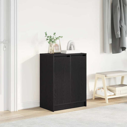 skoreol 57x34x76 cm konstrueret træ sort egetræsfarve