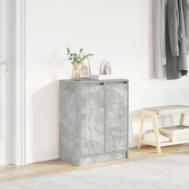 skoskab 57x34x76 cm konstrueret træ betongrå