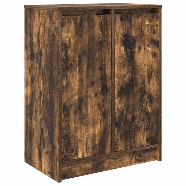skoskab 57x34x76 cm konstrueret træ røget egetræsfarve