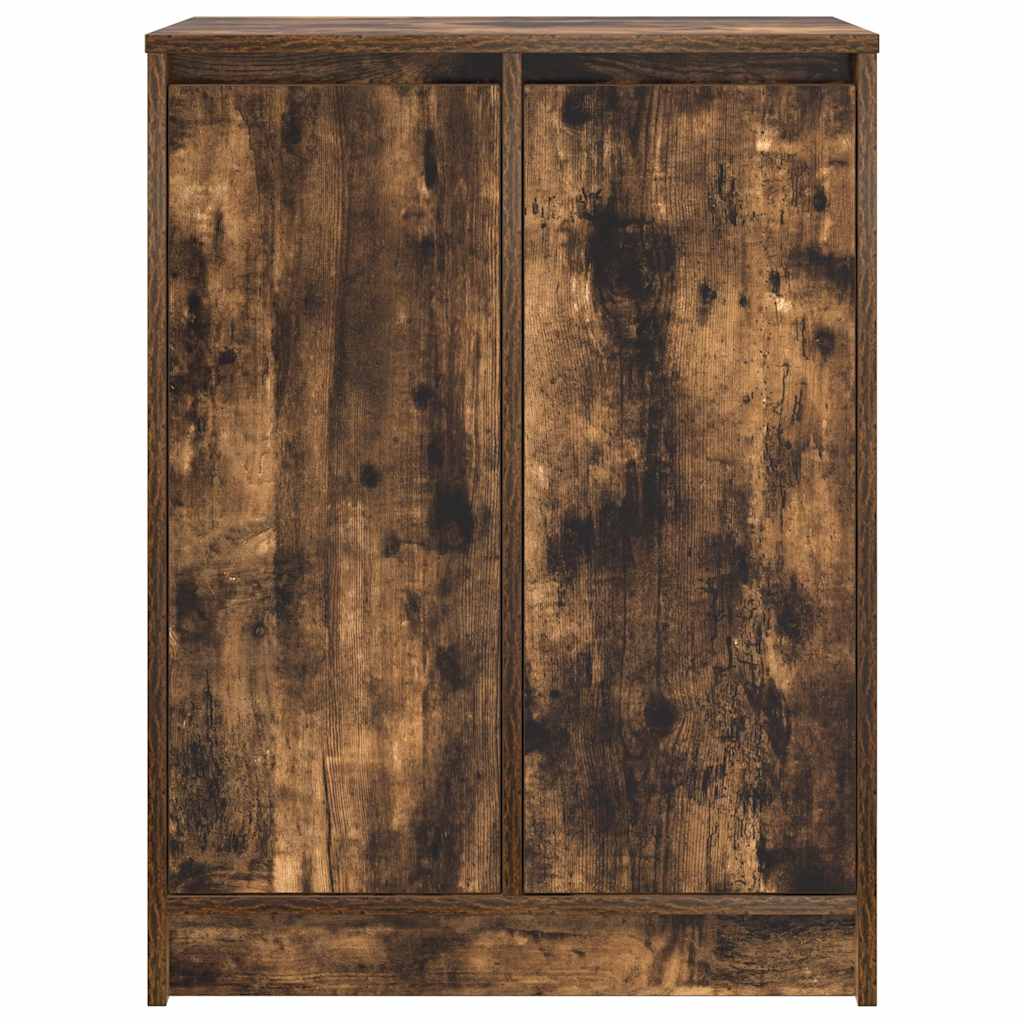 skoskab 57x34x76 cm konstrueret træ røget egetræsfarve