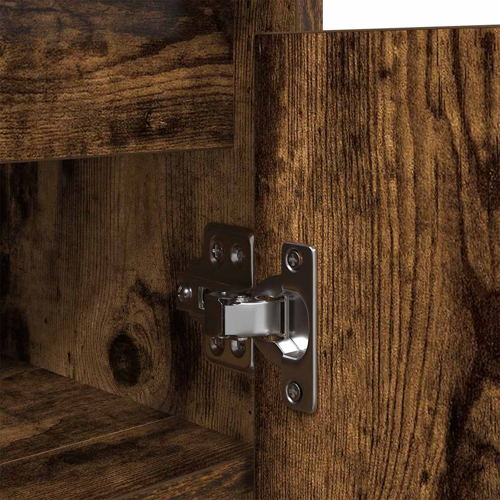 skoskab 57x34x76 cm konstrueret træ røget egetræsfarve