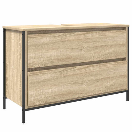 håndvaskskab med skuffer 90x34,5x60 cm sonoma-eg
