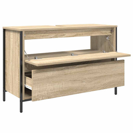 håndvaskskab med skuffer 90x34,5x60 cm sonoma-eg