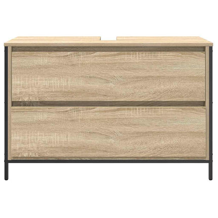 håndvaskskab med skuffer 90x34,5x60 cm sonoma-eg