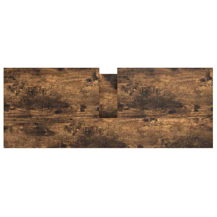 håndvaskskab med skuffer 90x34,5x60 cm røget egetræsfarve