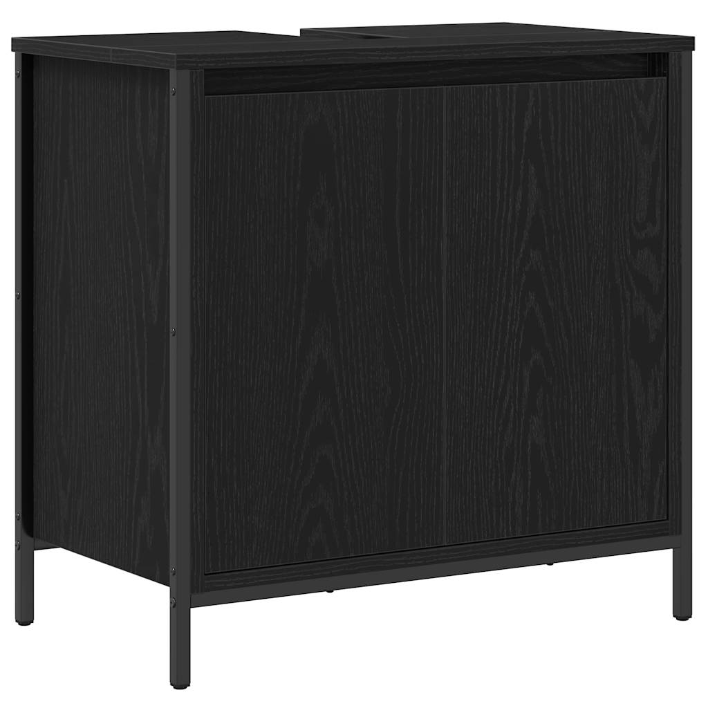 håndvaskskab til badeværelse 60x34,5x60 cm sort