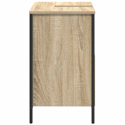 håndvaskskab til badeværelse 60x34,5x60 cm sonoma-eg