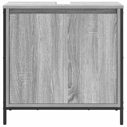 håndvaskskab til badeværelse 60x34,5x60 cm grå sonoma-eg
