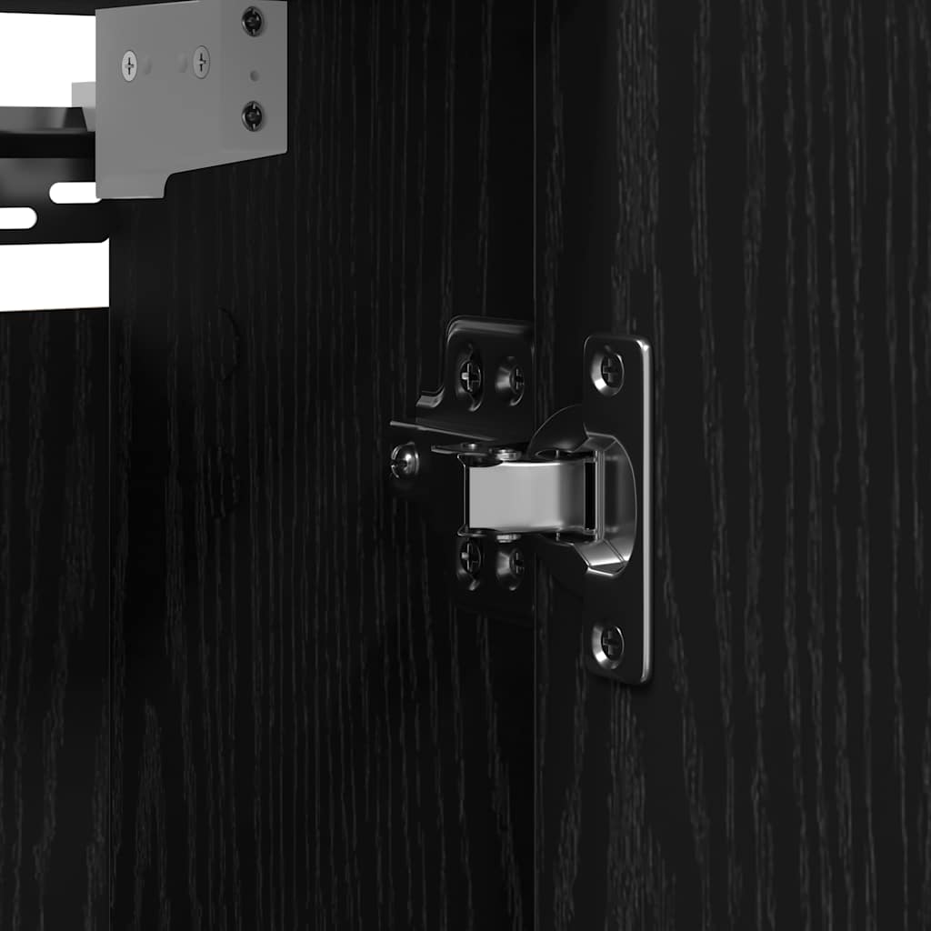 vægskab til badeværelse med spejl 60x21x60 cm sort egetræsfarve