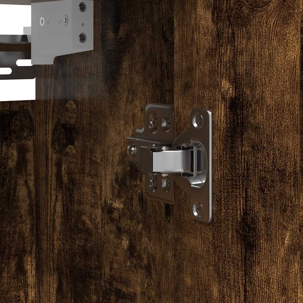 vægskab til badeværelse med spejl 60x21x60 cm røget egetræ