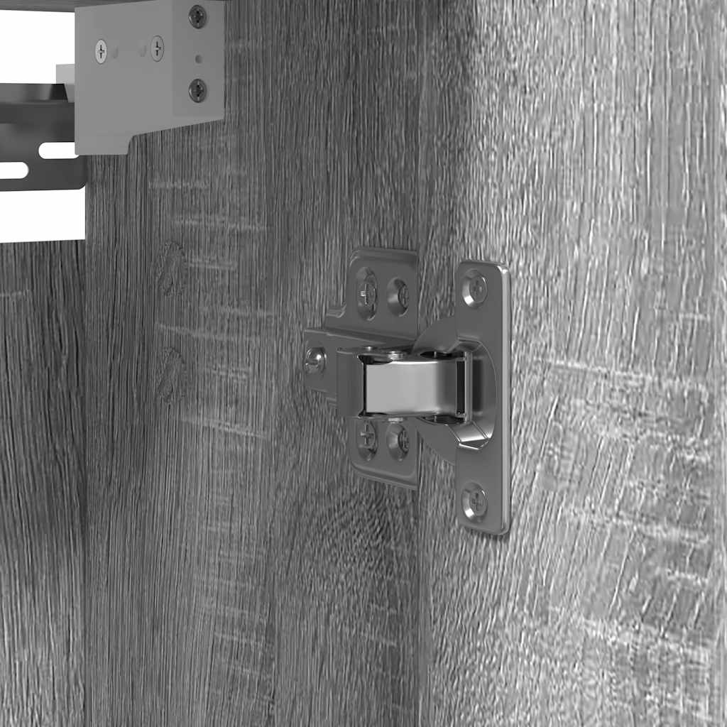 vægskab til badeværelse med spejl 60x21x60 cm grå sonoma-eg