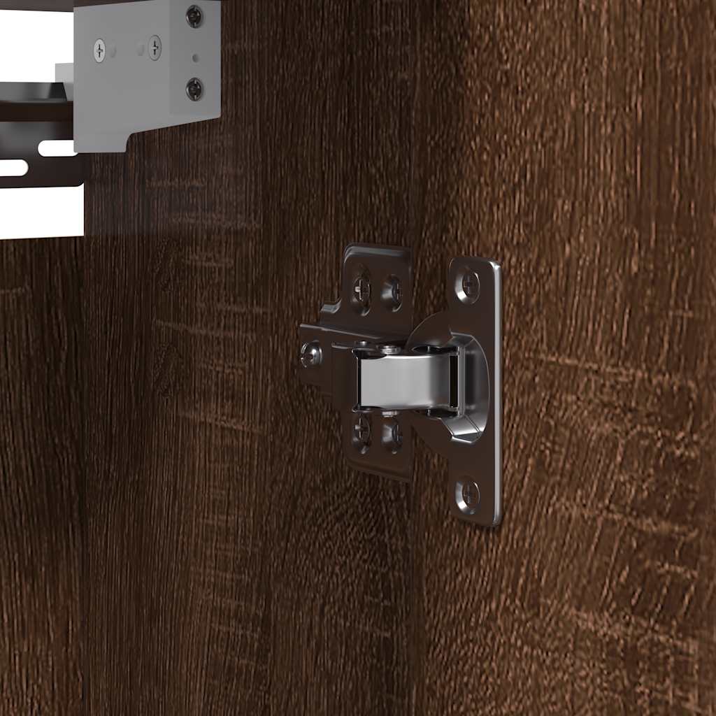 vægskab til badeværelse med spejl 60x21x60 cm brun egetræsfarve