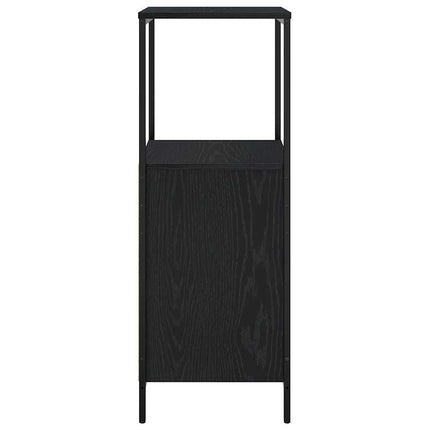 badeværelsesskab med hylder 36x35x95 cm sort egetræsfarve