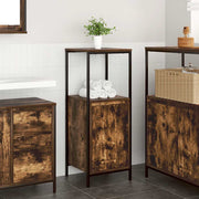 badeværelsesskab med hylder 36x35x95 cm røget egetræsfarve