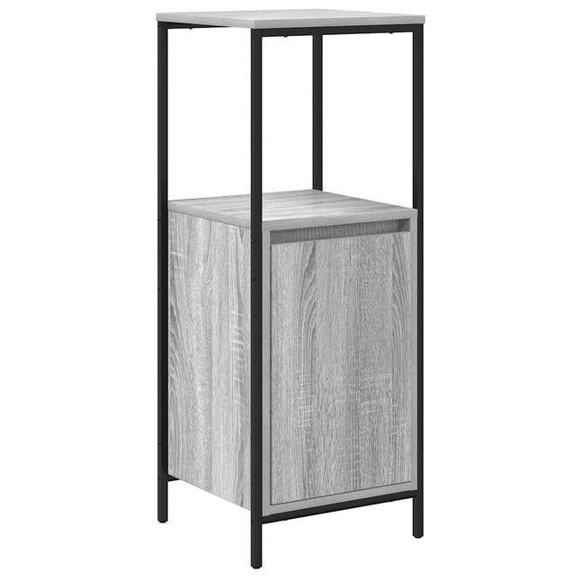 badeværelsesskab med hylder 36x35x95 cm grå sonoma-eg