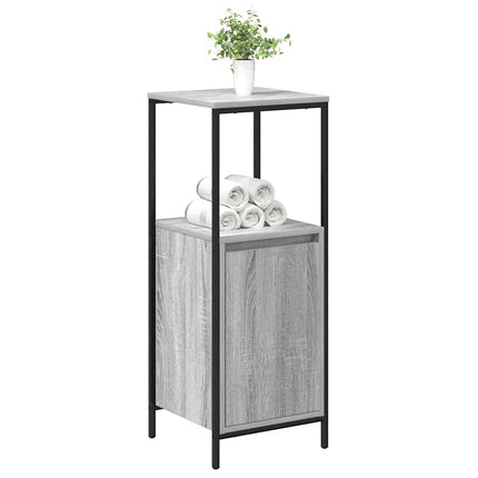 badeværelsesskab med hylder 36x35x95 cm grå sonoma-eg
