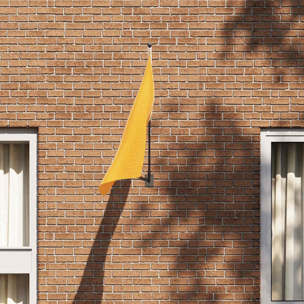 Flagholder til væg - sort stål, 10,5 × 7,5 × 0,25 cm