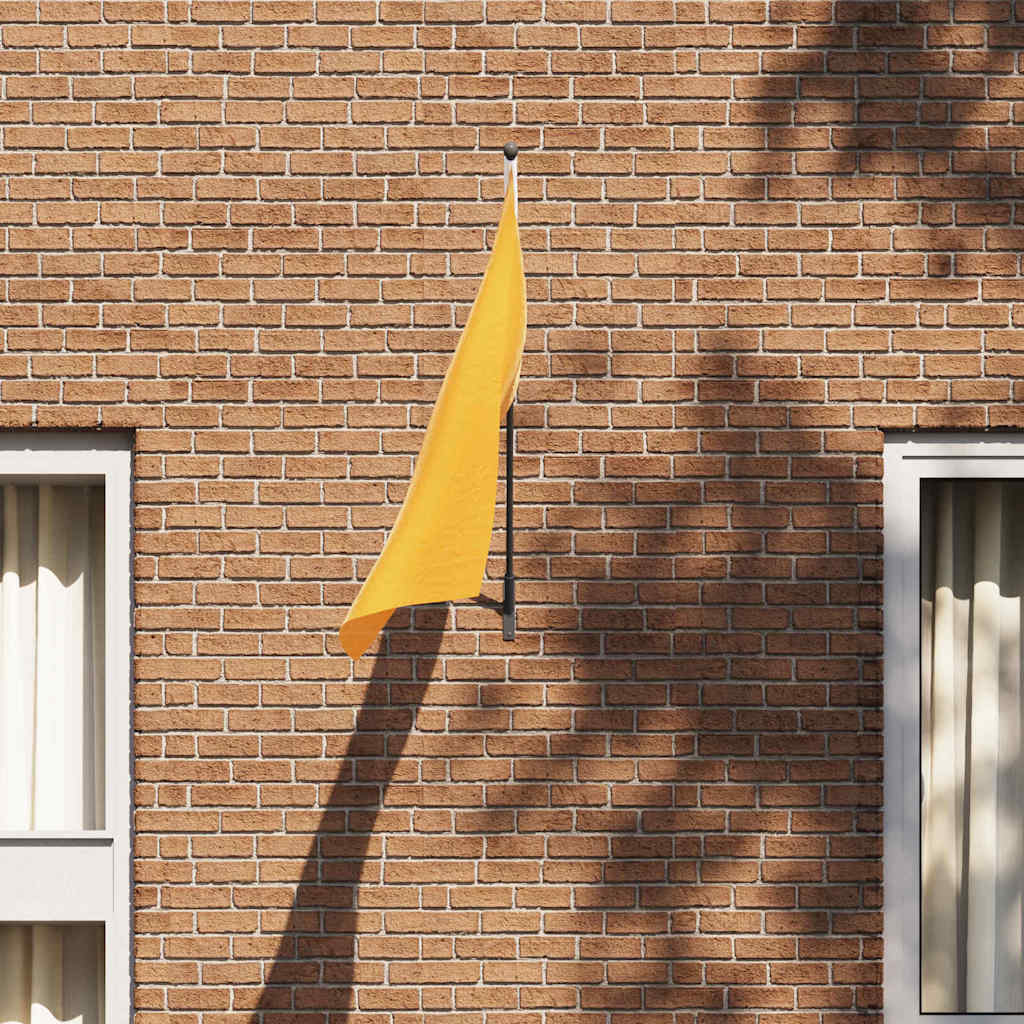 Flagholder til væg - sort stål 15 × 3 × 0,35 cm